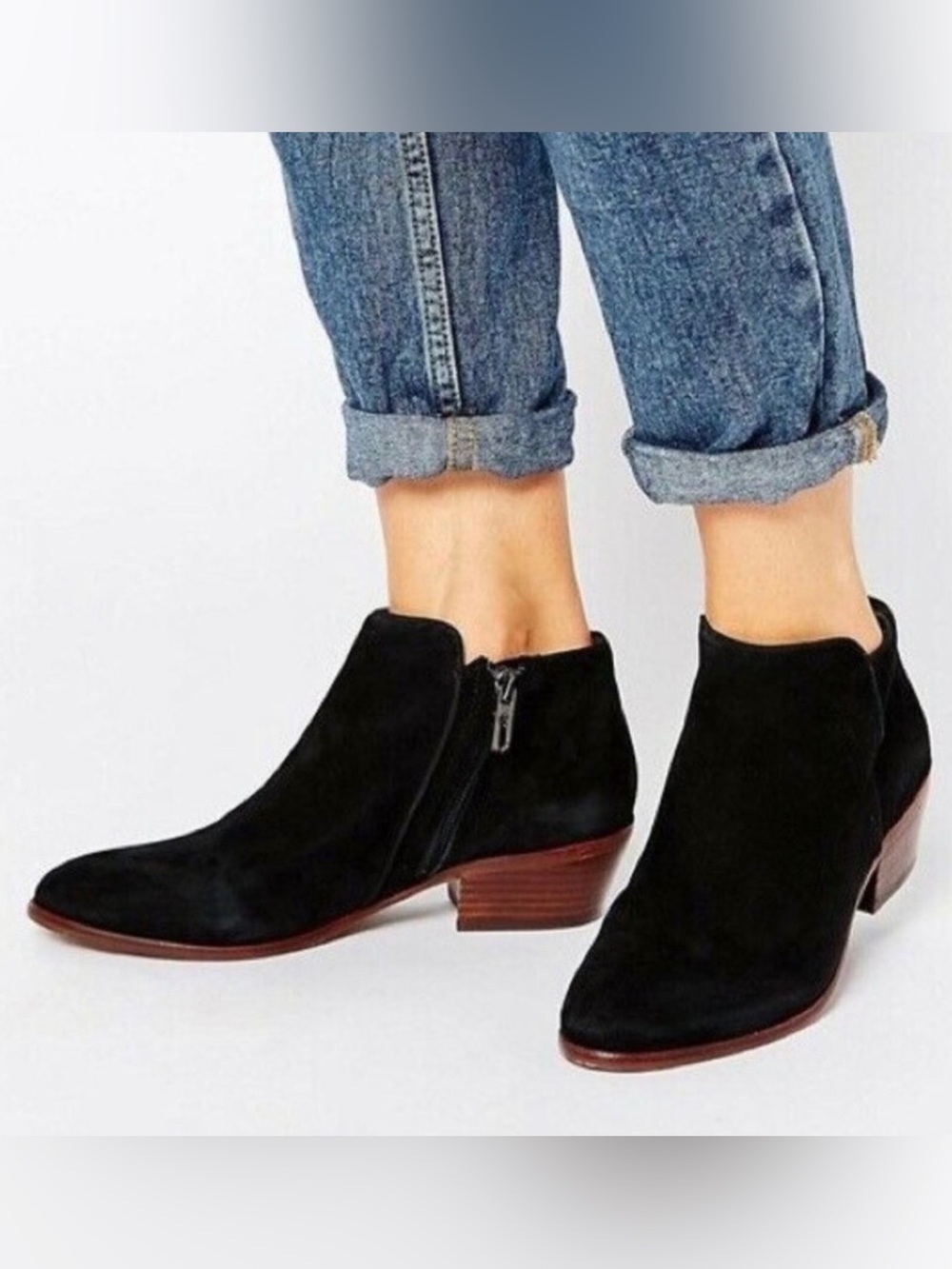 Sam Edelman Black Calf Hair Leather Bootie, 10.5